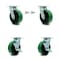 Service Caster 6 Inch Green Poly on Steel Caster Set with Roller Bearings 2 Swivel Lock 2 Brake SCC-30CS620-PUR-GB-BSL-2-TLB-2 - alternate 1